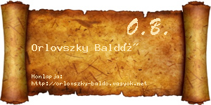 Orlovszky Baldó névjegykártya